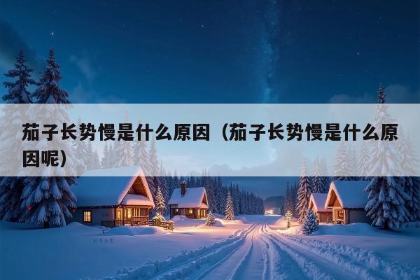 茄子长势慢是什么原因（茄子长势慢是什么原因呢）