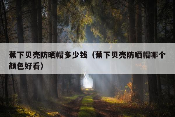 蕉下贝壳防晒帽多少钱（蕉下贝壳防晒帽哪个颜色好看）