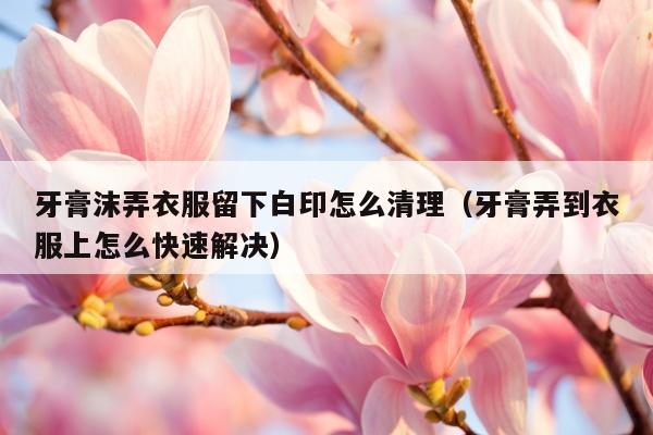牙膏沫弄衣服留下白印怎么清理（牙膏弄到衣服上怎么快速解决）