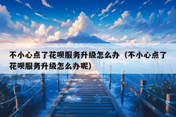 不小心点了花呗服务升级怎么办（不小心点了花呗服务升级怎么办呢）