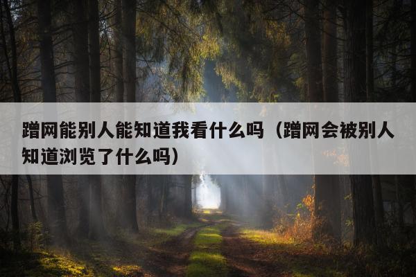 蹭网能别人能知道我看什么吗（蹭网会被别人知道浏览了什么吗）