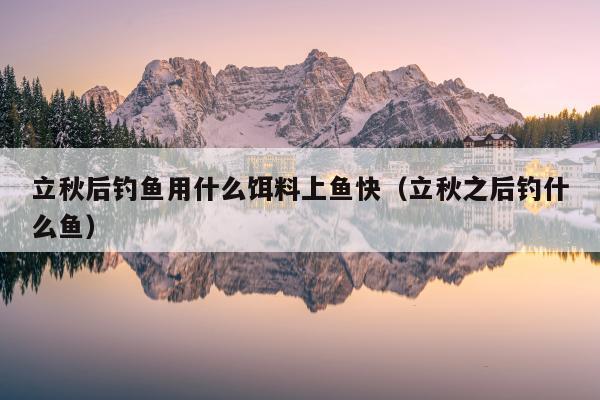 立秋后钓鱼用什么饵料上鱼快（立秋之后钓什么鱼）