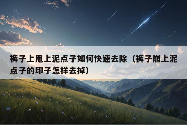 裤子上甩上泥点子如何快速去除（裤子崩上泥点子的印子怎样去掉）