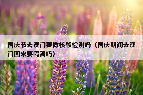 国庆节去澳门要做核酸检测吗（国庆期间去澳门回来要隔离吗）
