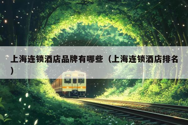 上海连锁酒店品牌有哪些（上海连锁酒店排名）