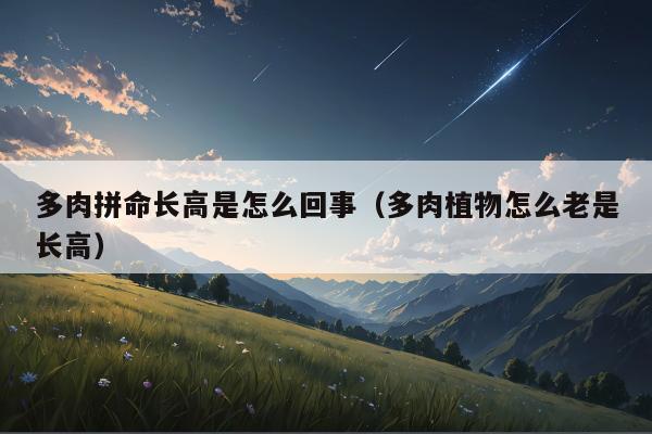 多肉拼命长高是怎么回事（多肉植物怎么老是长高）
