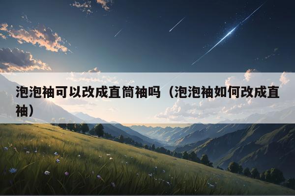 泡泡袖可以改成直筒袖吗（泡泡袖如何改成直袖）
