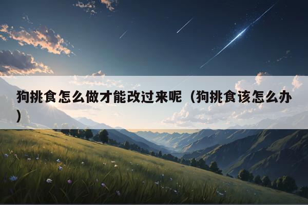 狗挑食怎么做才能改过来呢（狗挑食该怎么办）