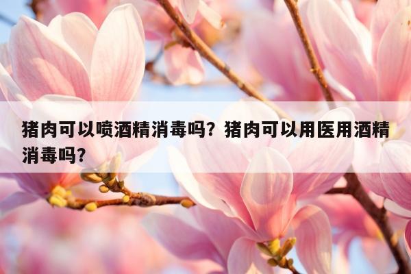 猪肉可以喷酒精消毒吗？猪肉可以用医用酒精消毒吗？