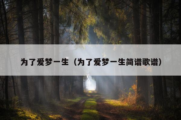 为了爱梦一生（为了爱梦一生简谱歌谱）