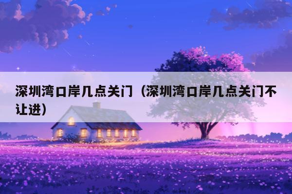 深圳湾口岸几点关门（深圳湾口岸几点关门不让进）