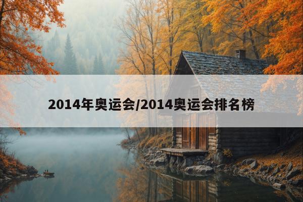 2014年奥运会/2014奥运会排名榜